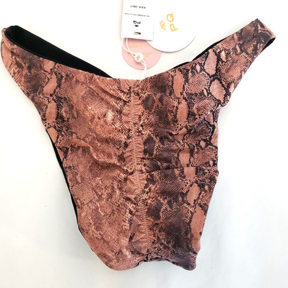 NEW!! PQ PilyQ Swim SIZE S Reversible High Cut Teeny Bikini Bottoms ONLY Animal - Picture 4 of 11